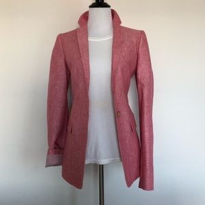 J. Crew Regent blazer in light pink linen.